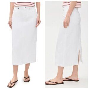 NWT Alex Mill Ruby Denim Midi Skirt Sea Salt White 27